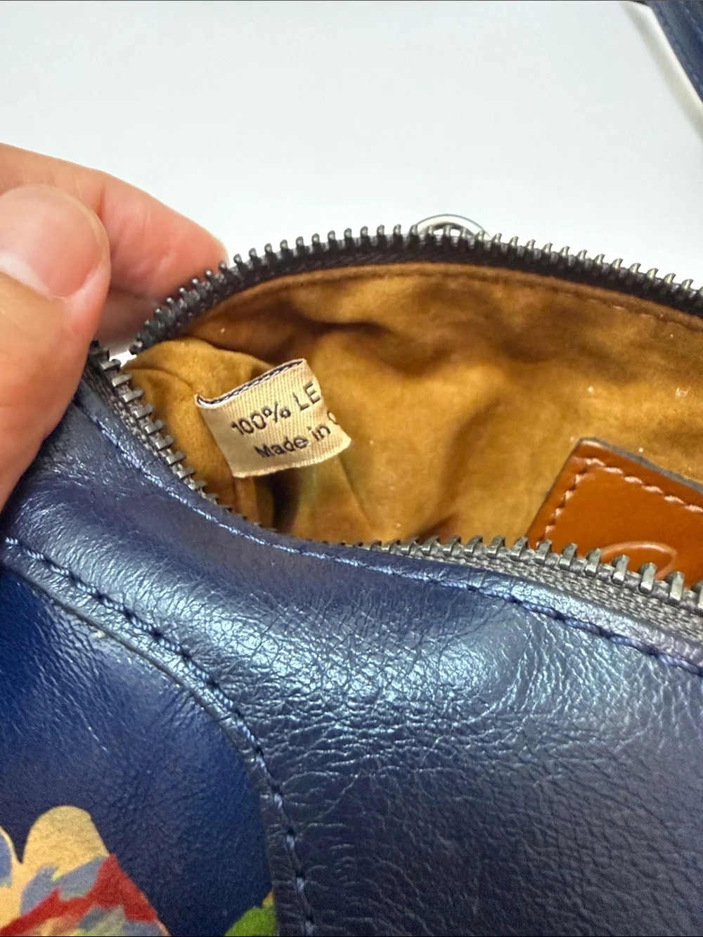 Women's‎ Patricia Nash Blue Floral Coated Leather Crossbody Bag